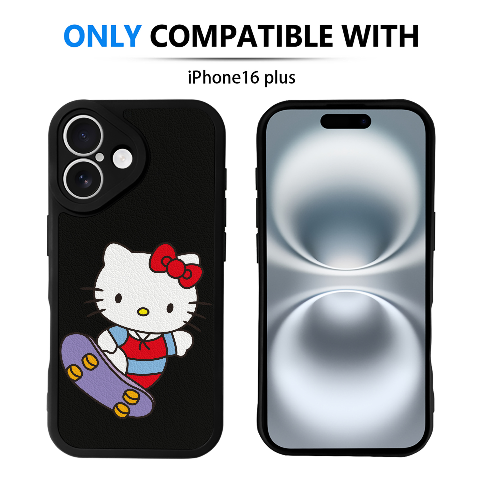 （画像用） Hello Kitty ハローキティ 【iPhone 16シリーズ対応】シリコンスマホケース（レザー調） 材質：シリコン